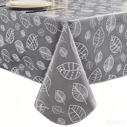 Pioggia Vinyl Tablecloth with Flannel Backed Rectangle Waterproof Oil-Proof PVC Table Cloth Wipeable Spill-Proof Plastic Table Cover for Indoor and Outdoor