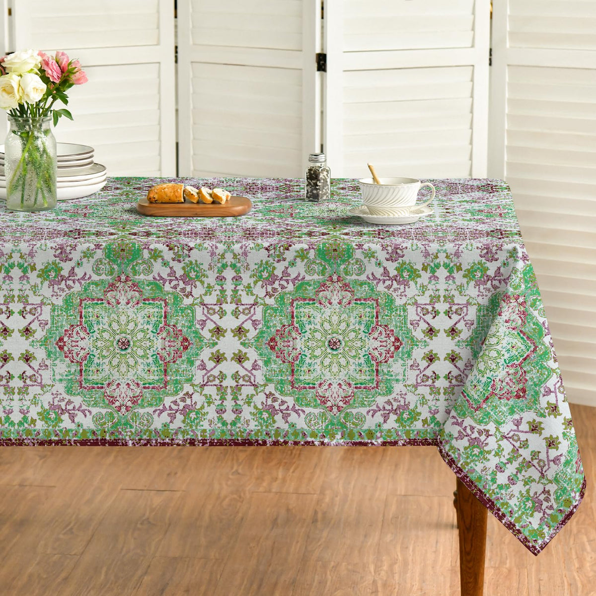 Horaldaily Boho Bohemia Style Tablecloth, 60x84 Inch Rectangular
