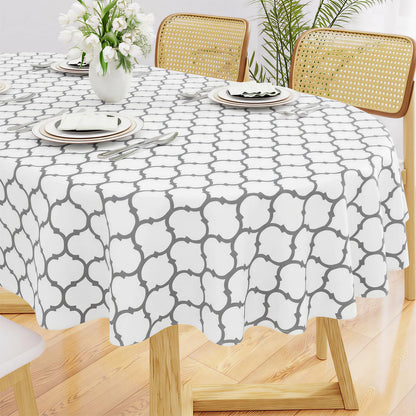 Smiry Rectangle Table Cloth, Flannel Backed Vinyl Tablecloth, 60"x84"