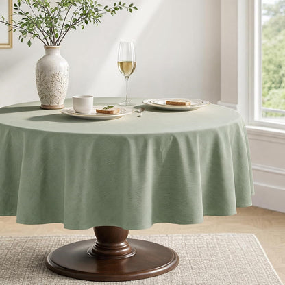 Veblandy Rectangle Tablecloth Waterproof Linen Textured Table Cloth Stain and Wrinkle Resistant Washable, Decorative Fabric Table Cover for Dining, Party and Camping (Sage Green, 52 * 70)