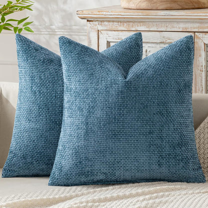 MIULEE Decorative Couch Throw Pillow Covers 18x18 Inch Neutral Beige 2 Pack