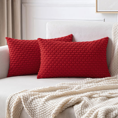 MIULEE Decorative Throw Pillow Covers 18x18 Sage Green Textured Corduroy