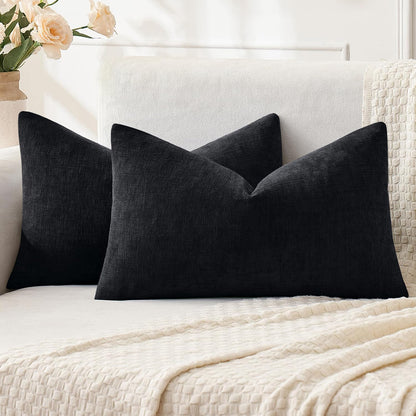 MIULEE Olive Green Chenille Couch Throw Pillow Covers, 18x18