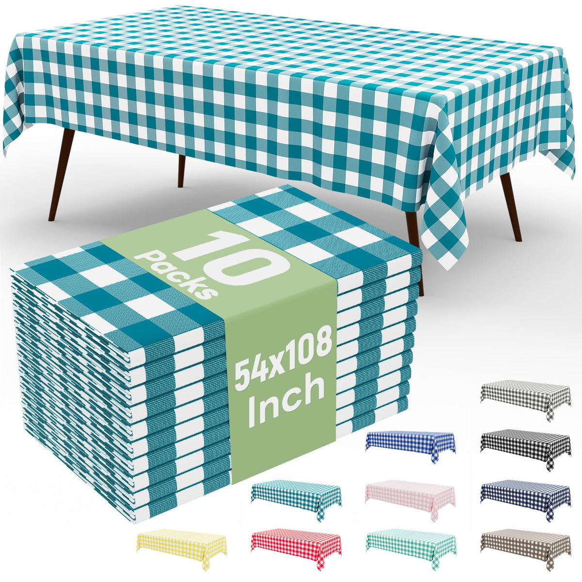 misaya 4 Packs Buffalo Disposable Table Cloth, 54 x 108 Inch Waterproof Plastic Tablecloth, Rectangle Red and White Checkered Table Covers for Picnic, Birthday, Party, Back to School