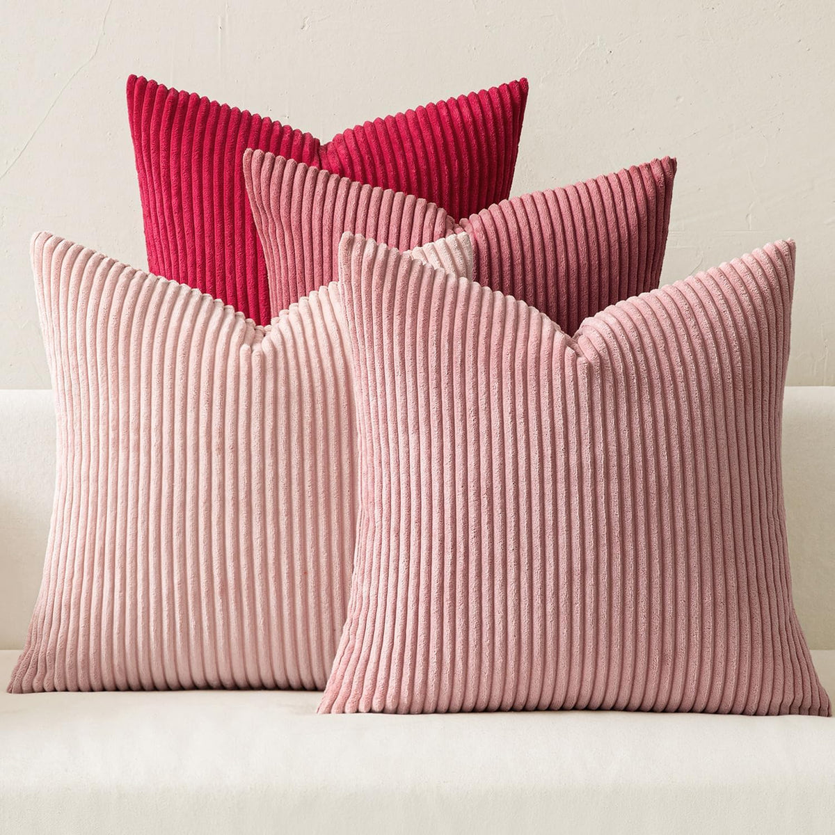 MIULEE Soft Corduroy Decorative Throw Pillow Covers Forest Green 18x18
