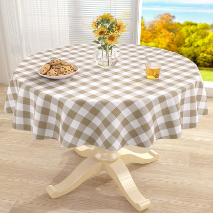 misaya Rectangular Waterproof Vinyl Table Cloth, Flannel Backed Tablecloth
