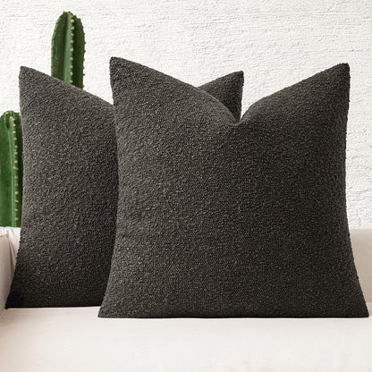 MIULEE 20x20 Decorative Boucle Couch Pillow Covers Brown