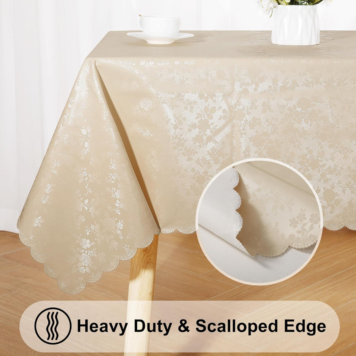 Smiry Rectangle Waterproof Heavy Duty Vinyl Tablecloths, 60 x 84 Inch
