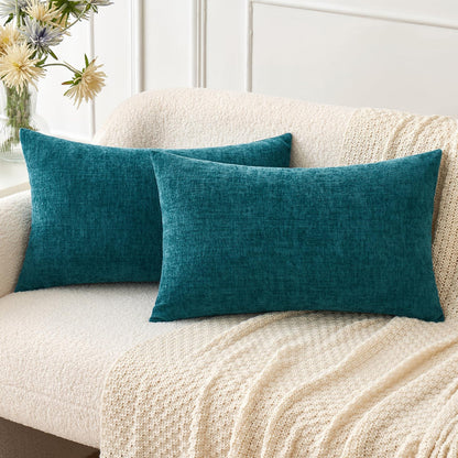 MIULEE Soft Chenille Fall Throw Pillow Covers Burnt Orange 18x18 Pack of 2