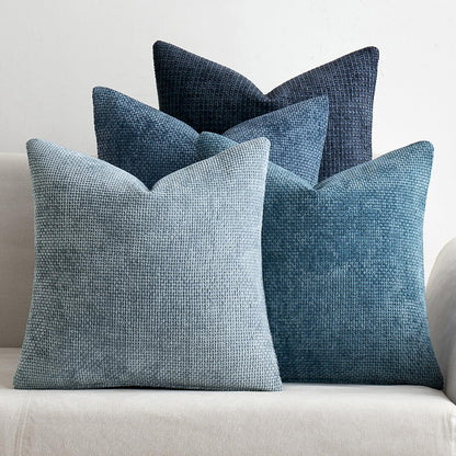 MIULEE Soft Decorative Chenille Pillow Covers Neutral 18x18 Pack of 4