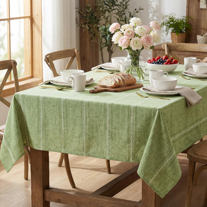 Horaldaily Beige Rectangular Tablecloth, 60×84 Inch, Farmhouse Decor