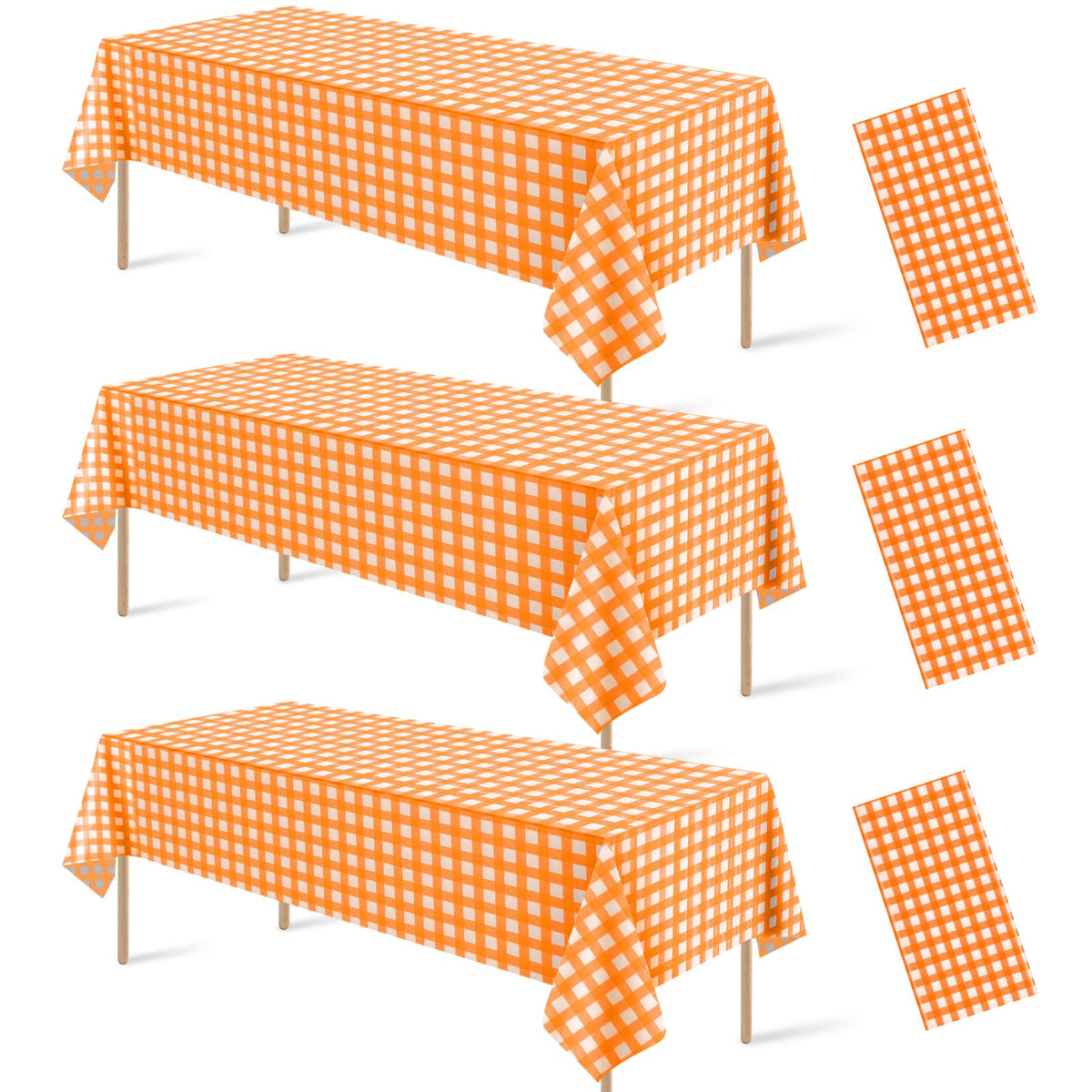 6 Pcs Sage Green Gingham Tablecloths, Checkered Table Covers 54 x 108 Inch