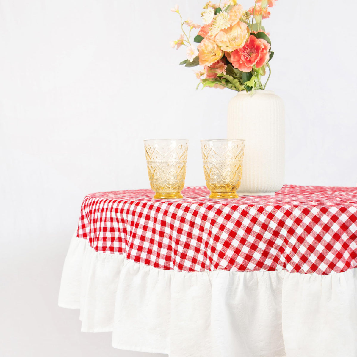 MONDAY MOOSE Gingham Checkered Farmhouse Rustic Picnic Style Decoration Rectangle Natural Stonewashed Cotton Tablecloth for Kitchen, Dining Room, Restaurant (60x102 inch, Beige)
