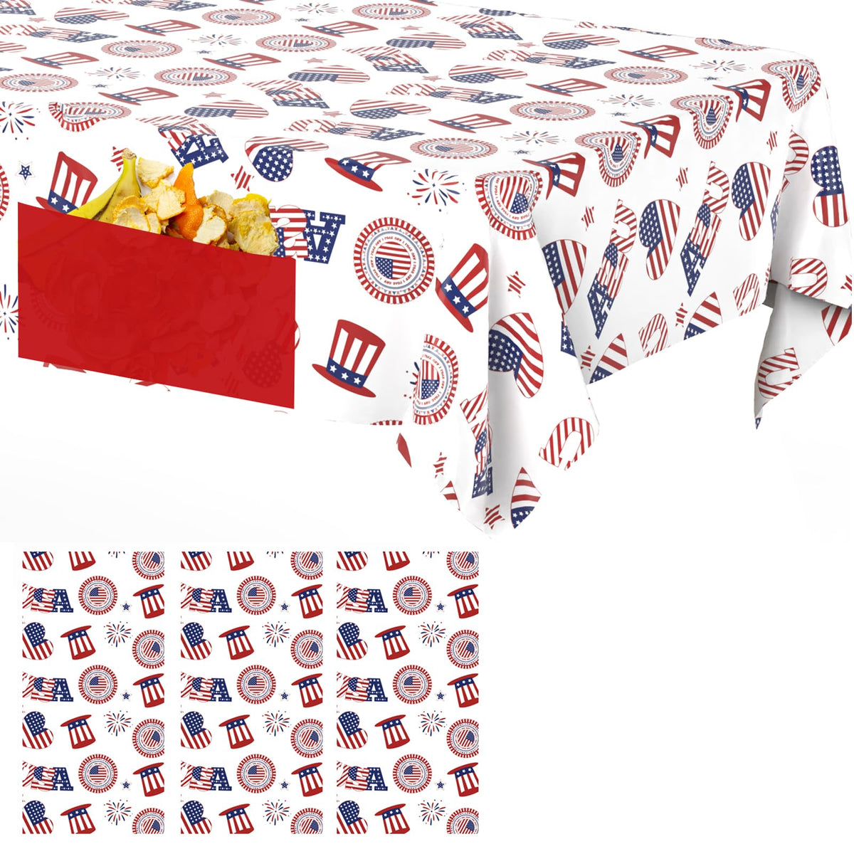 10 Pack Plastic Table Cloth, 54" × 108" White Disposable Tablecloth
