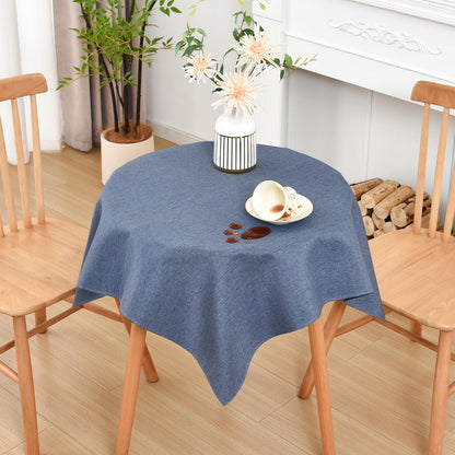 Wolkemer Oval Tablecloth 60 x 102 Inches Faux Linen Water Resistant