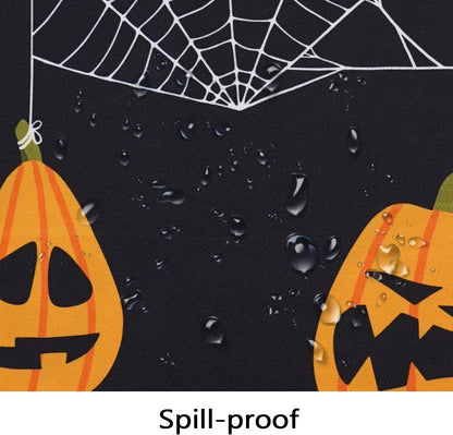 Bnejvif Halloween Tablecloth 60×84 Inch Rectangular,Spiderweb Pumpkin Washable Table Cover for Party Picnic Dinner Decor