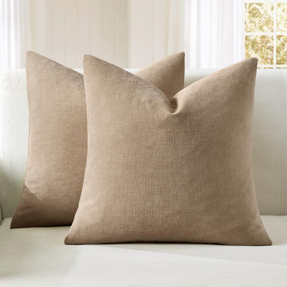 MIULEE Olive Green Chenille Couch Throw Pillow Covers, 18x18