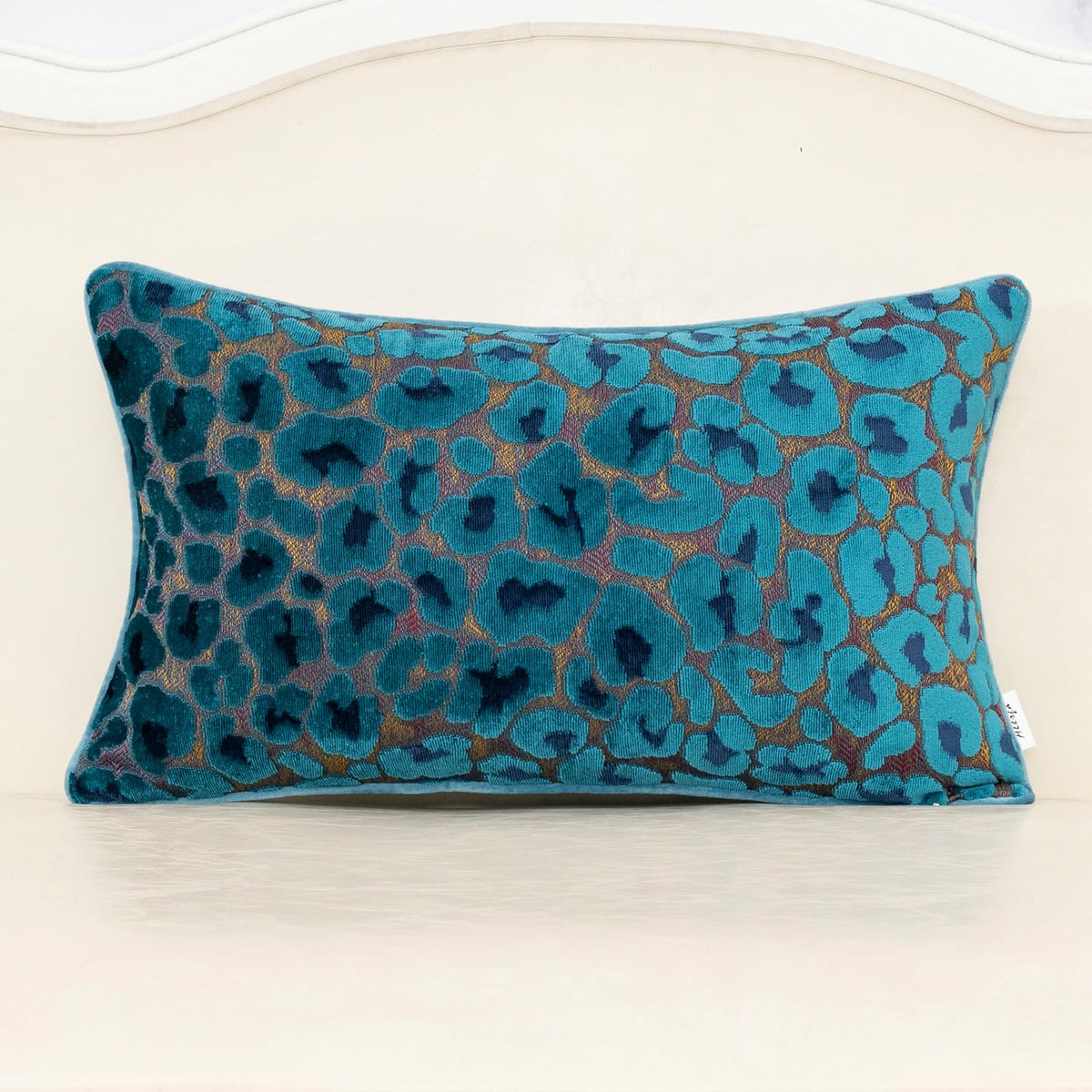 Alerfa Green Brown Floral Throw Pillow Cover 20 x 20 Inch Cut Velvet Sqaure Luxury Decorative Pillow Cover for Couch Living Room Bedroom