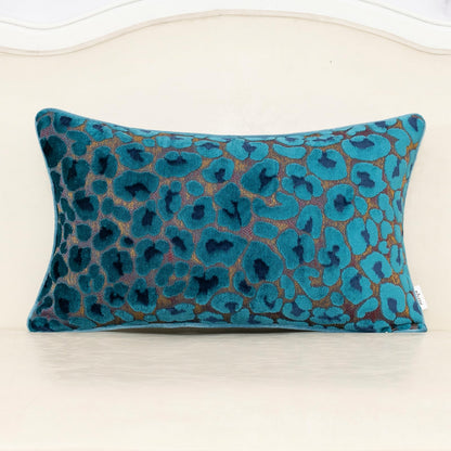 Alerfa Green Brown Floral Throw Pillow Cover 20 x 20 Inch Cut Velvet Sqaure Luxury Decorative Pillow Cover for Couch Living Room Bedroom