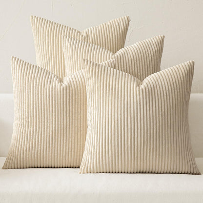 MIULEE Soft Corduroy Decorative Throw Pillow Covers Forest Green 18x18