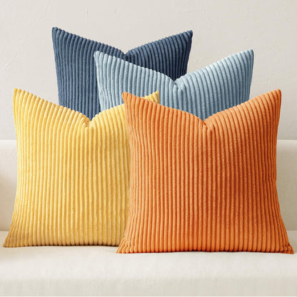 MIULEE Soft Corduroy Decorative Throw Pillow Covers Forest Green 18x18