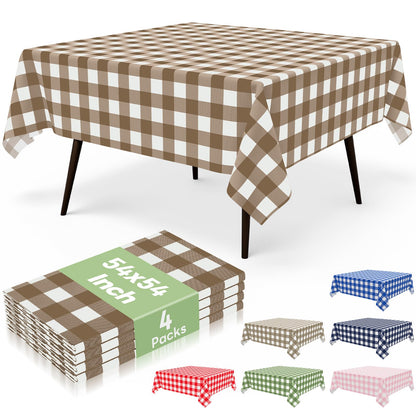 misaya 4 Packs 54 x 78 Inch Checkered Disposable Table Cloth