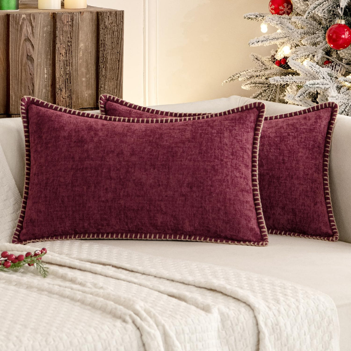 MIULEE Decorative Couch Throw Pillow Covers 18x18 Inch Sage Green 2 Pack