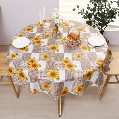 Pioggia Vinyl Tablecloth with Flannel Backed Rectangle Waterproof Oil-Proof PVC Table Cloth Wipeable Spill-Proof Plastic Table Cover for Indoor and Outdoor