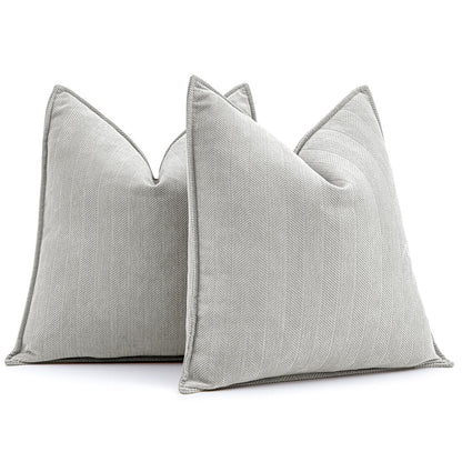 MIULEE Pack of 2 Sage Green Decorative Chenille Pillow Covers 20x20 Inch