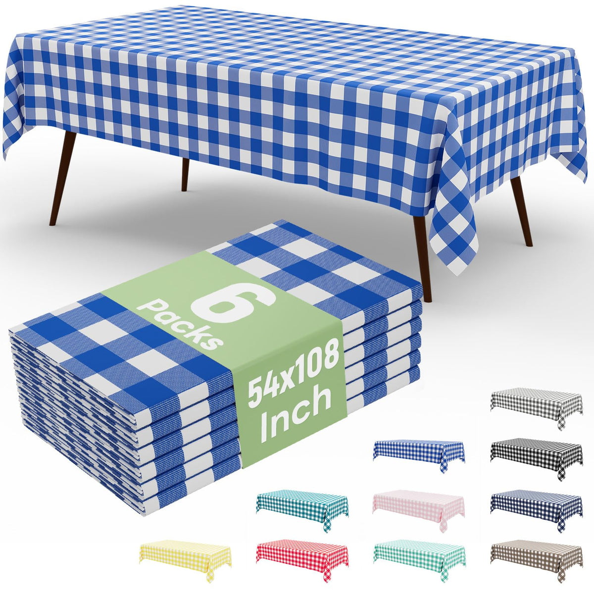 misaya 4 Packs Buffalo Disposable Table Cloth, 54 x 108 Inch Waterproof Plastic Tablecloth, Rectangle Red and White Checkered Table Covers for Picnic, Birthday, Party, Back to School