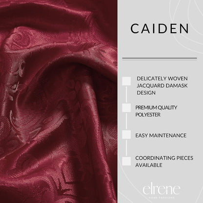 Caiden Elegance Damask Tablecloth, Cranberry - 60" W x 120" L