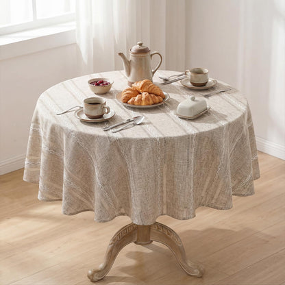 Horaldaily Beige Rectangular Tablecloth, 60×84 Inch, Farmhouse Decor