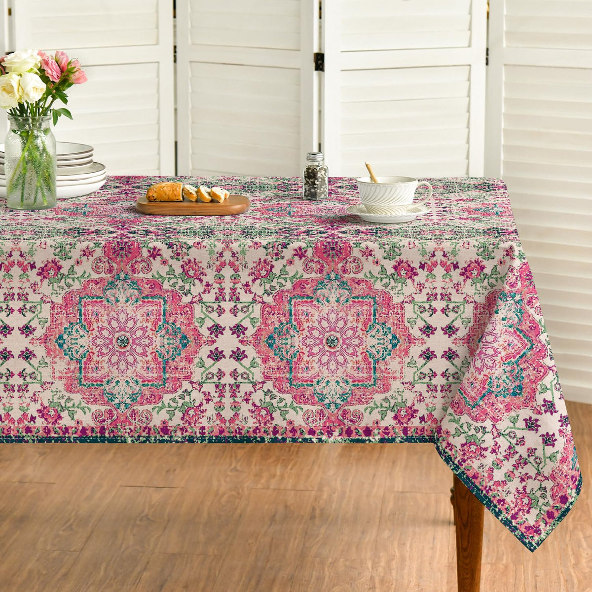 Horaldaily Boho Bohemia Style Tablecloth, 60x84 Inch Rectangular