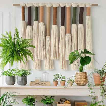 Jakalin Macrame Wall Hanging Handmade Yarn Fiber Art Boho Decor 27"Wx 22"L