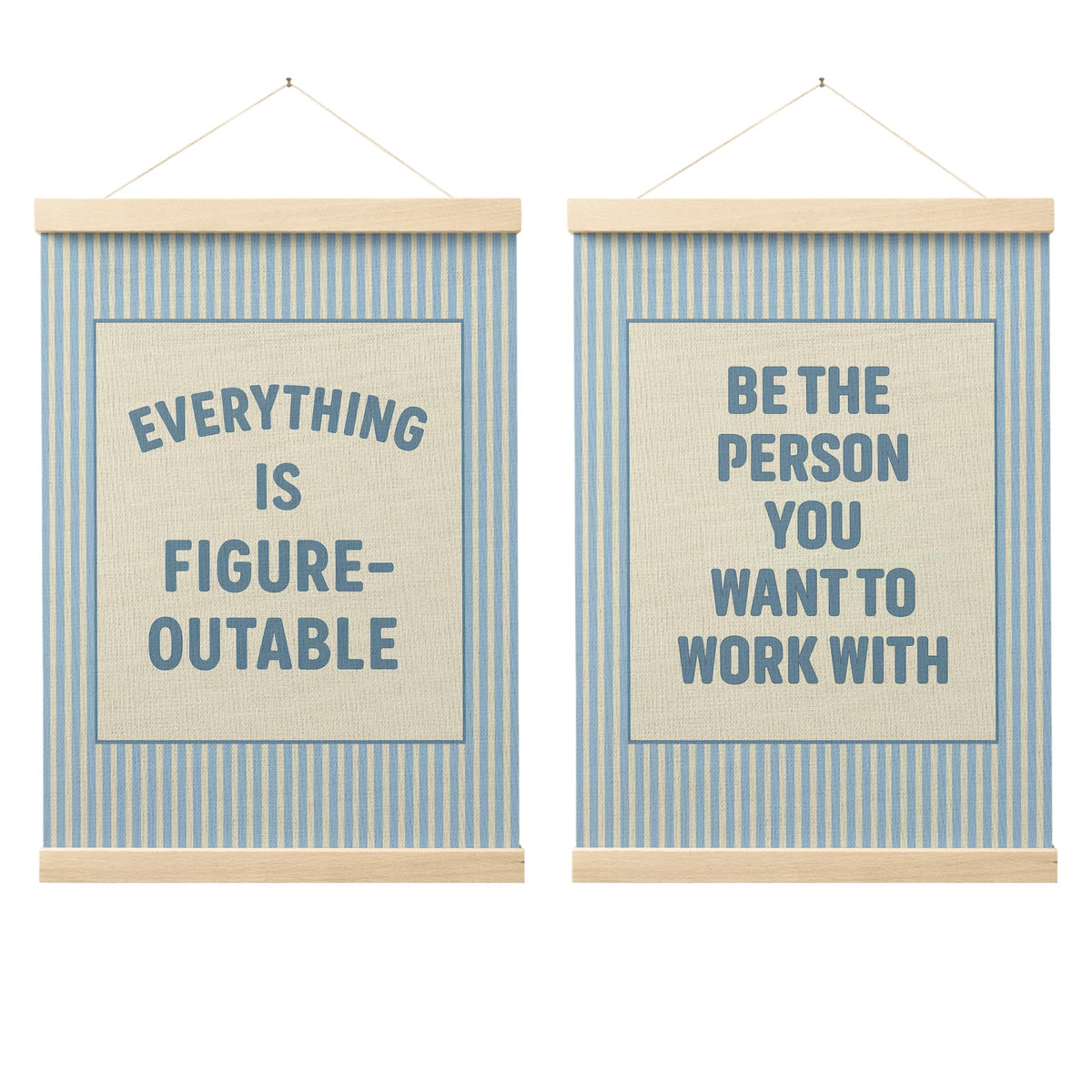 FGFK Everything Is Figureoutable Positive Affirmations Wall Art Poster Hanger Frame, Retro Pink and Green Inspirational Canvas Prints Framed Wall Decor for Office Classroom Home Bedroom, 12x16 Inch