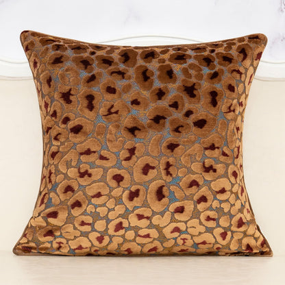 Alerfa Green Brown Floral Throw Pillow Cover 20 x 20 Inch Cut Velvet Sqaure Luxury Decorative Pillow Cover for Couch Living Room Bedroom