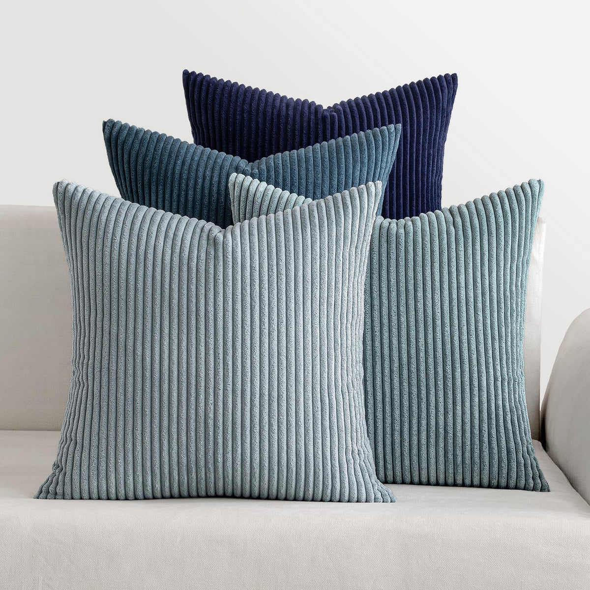 MIULEE Soft Corduroy Decorative Throw Pillow Covers Forest Green 18x18