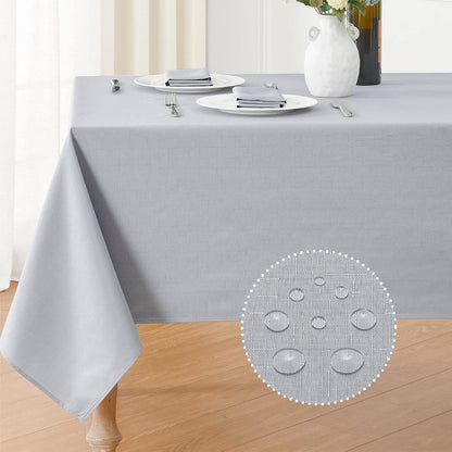 Veblandy Rectangle Tablecloth Waterproof Linen Textured Table Cloth Stain and Wrinkle Resistant Washable, Decorative Fabric Table Cover for Dining, Party and Camping (Sage Green, 52 * 70)