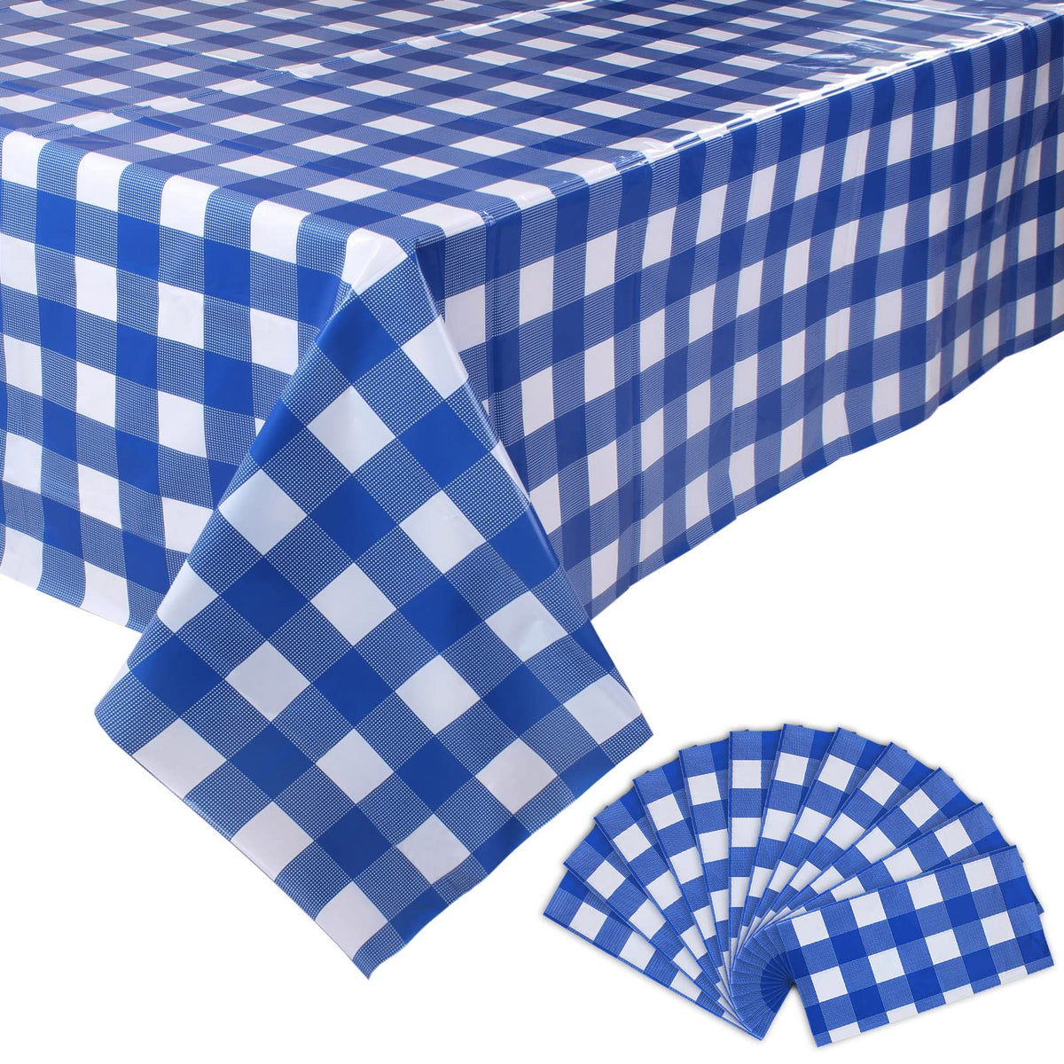 Kesfey 3 Packs Sage Green Gingham Tablecloth Sage Green and White Checkered Table Cloths 54 x 108 Inches Disposable Plastic Gingham Tablecovers Waterproof Picnic Camping Table Covers for Baby Shower