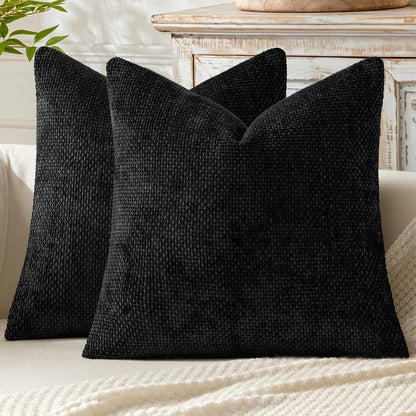 MIULEE Decorative Couch Throw Pillow Covers 18x18 Inch Neutral Beige 2 Pack