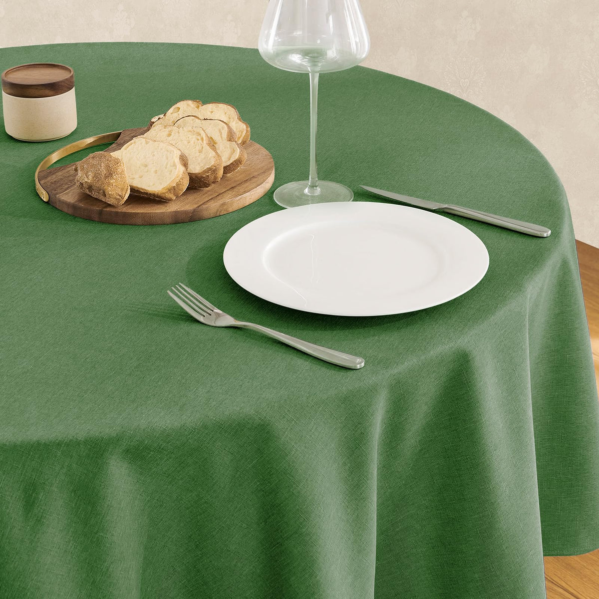 Veblandy Rectangle Tablecloth Waterproof Linen Textured Table Cloth Stain and Wrinkle Resistant Washable, Decorative Fabric Table Cover for Dining, Party and Camping (Sage Green, 52 * 70)