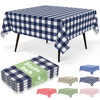 misaya 4 Packs 54 x 78 Inch Checkered Disposable Table Cloth