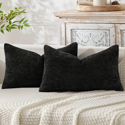 MIULEE Decorative Couch Throw Pillow Covers 18x18 Inch Neutral Beige 2 Pack