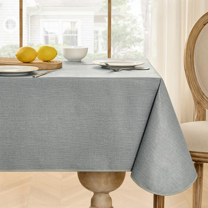 Softalker Outdoor Vinyl Edge Tablecloth Rectangle, 54 x 78 Inch, Sage