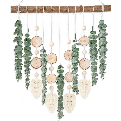 Sggvecsy 21’’ Eucalyptus Wall Hanging Decor Artificial Eucalyptus Plant Fake Greenery Leaves Boho Wall Decor with Wooden Stick for Bathroom Bedroom Kitchen Rustic Farmhouse Home Living Room Decoration