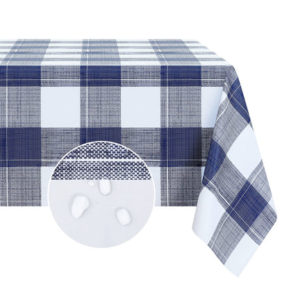 Romanstile Rectangle Vinyl Tablecloth, 100% Waterproof Oil-Proof Checkered Plastic Table Cloth, Heavy Duty Wipeable Table Covers for Dining, Camping, Picnic, Outdoor - 54 x 78 Inch, Grey