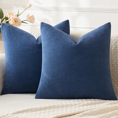 MIULEE Olive Green Chenille Couch Throw Pillow Covers, 18x18