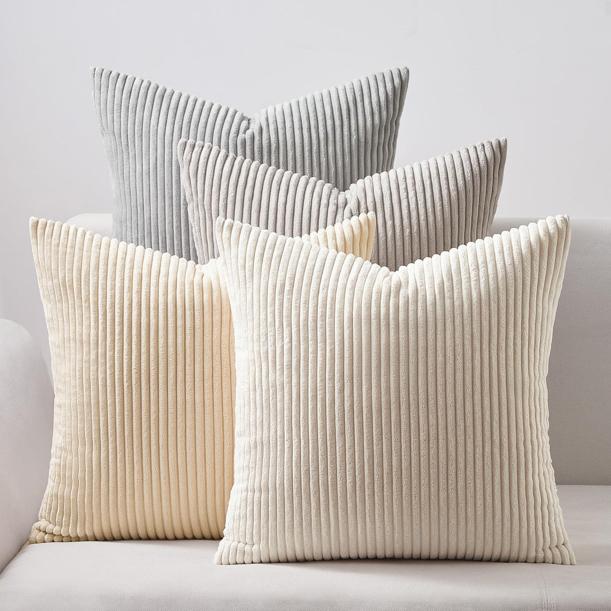 Topfinel Decorative Throw Pillow Covers Cushion Cases, Set of 4 Soft Velvet Modern Double-Sided Designs, Mix and Match for Boho Farmhouse Fall Home Decor (18x18 inch, Orange/Teal)