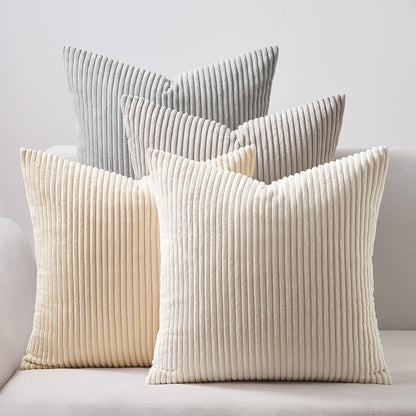 Topfinel Decorative Throw Pillow Covers Cushion Cases, Set of 4 Soft Velvet Modern Double-Sided Designs, Mix and Match for Boho Farmhouse Fall Home Decor (18x18 inch, Orange/Teal)