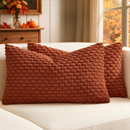 MIULEE Decorative Throw Pillow Covers 18x18 Sage Green Textured Corduroy